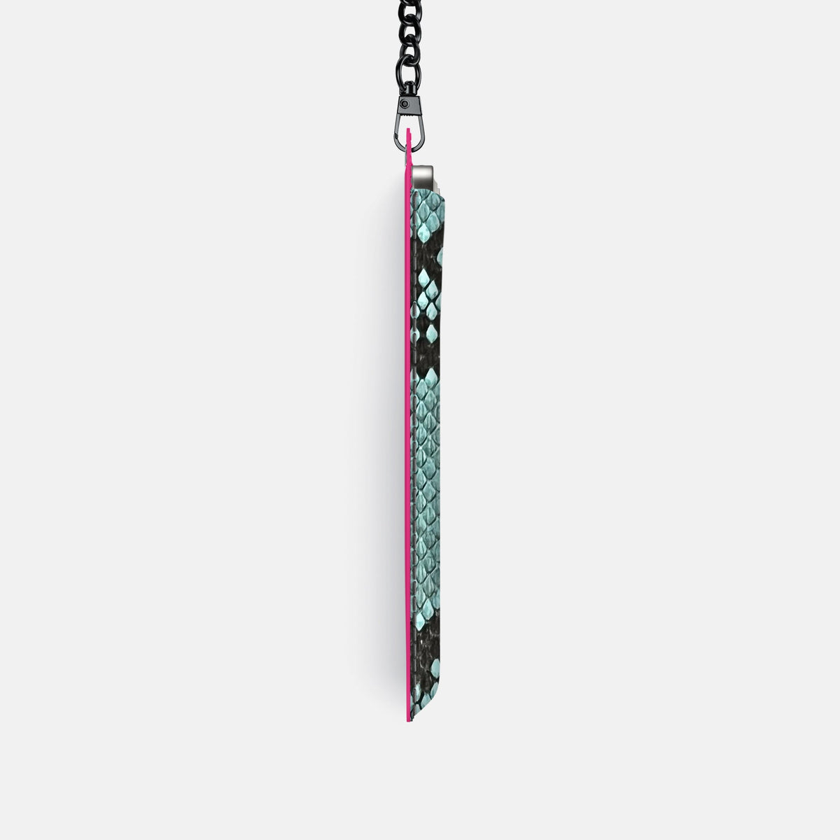 Crossbody Bag For iPhone 18 Pro In Deluxe Python -4 | Blue-Lagoon-Black
