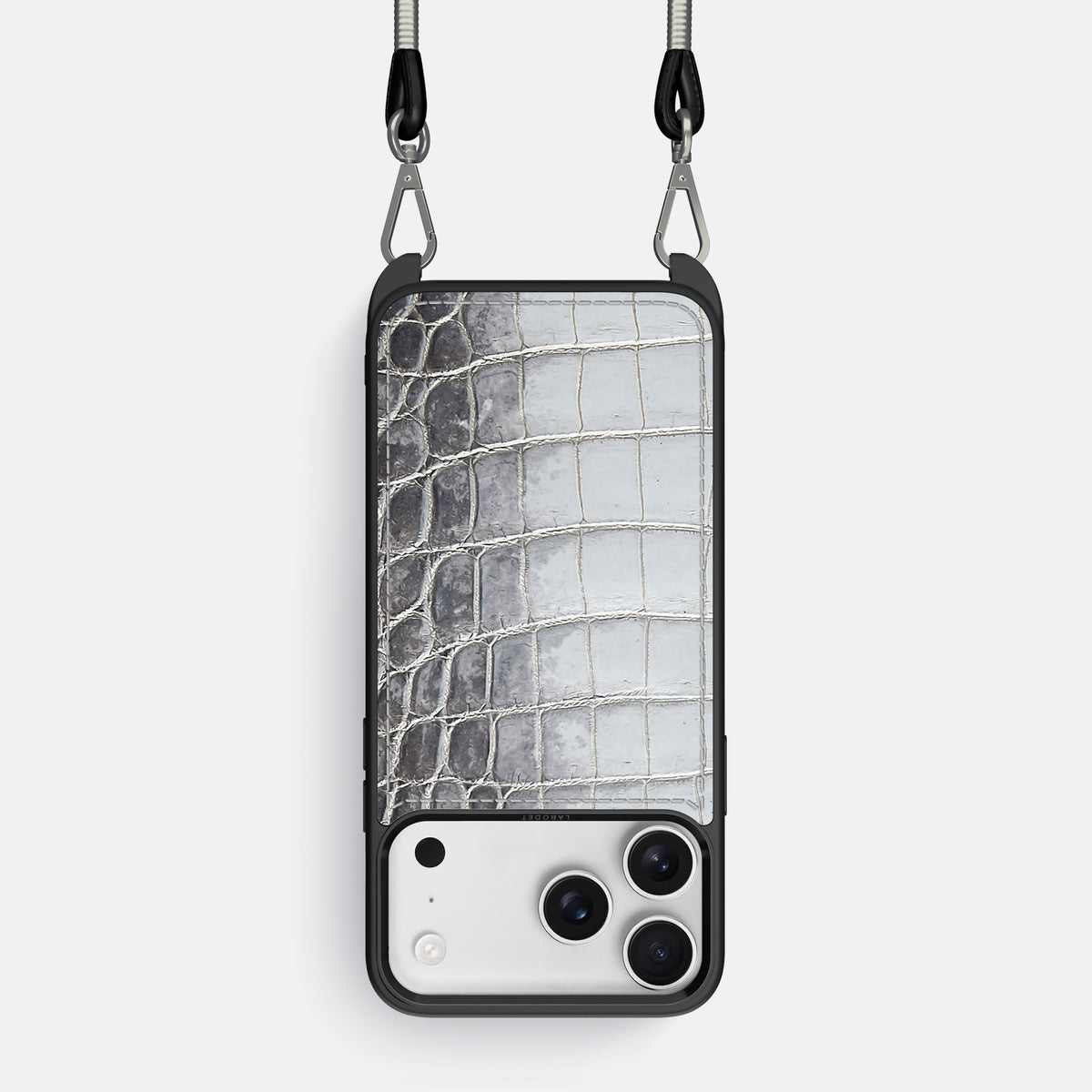 Crossbody Sport Case For iPhone 17 Pro In Himalayan Crocodile -1 | Silver