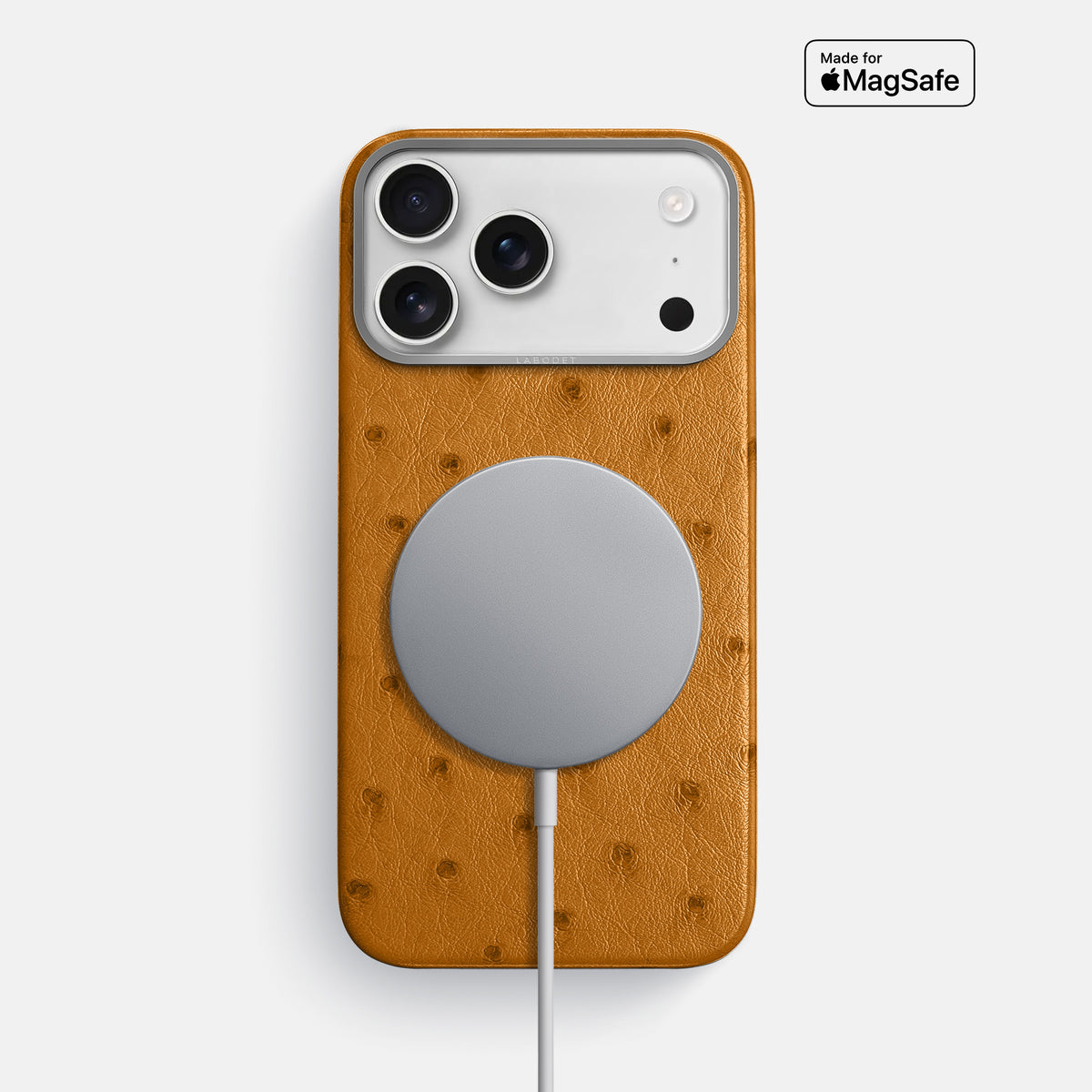 Classic Case For iPhone 17 Pro Max In Ostrich -5 | Chestnut-Steel