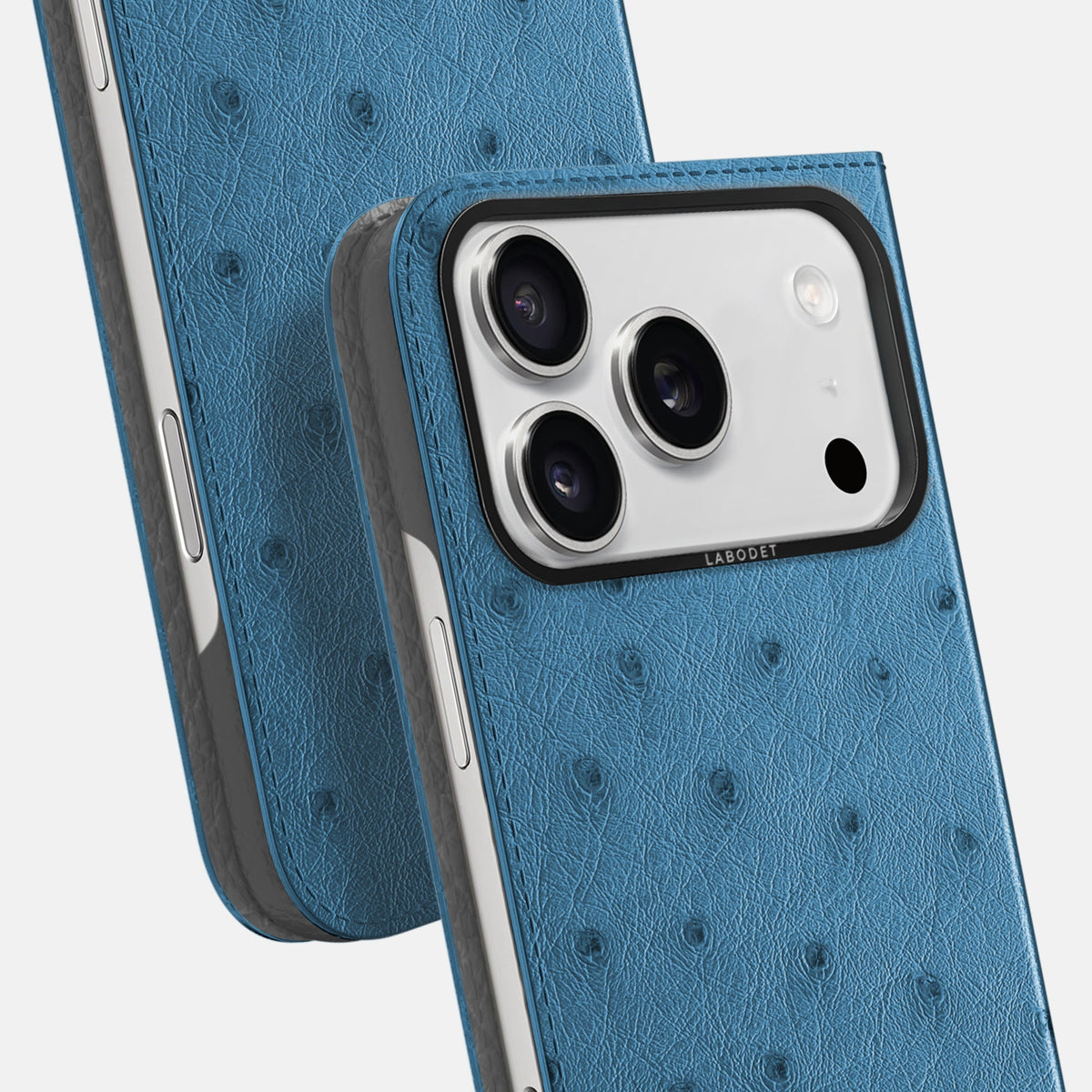 Folio Case For iPhone 18 Pro In Ostrich -5 | Blue-Jeans-Black