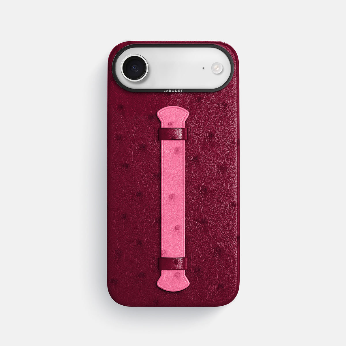 Center Handle Coloré For iPhone 17 Air In Ostrich -1 | Bordeaux-Black