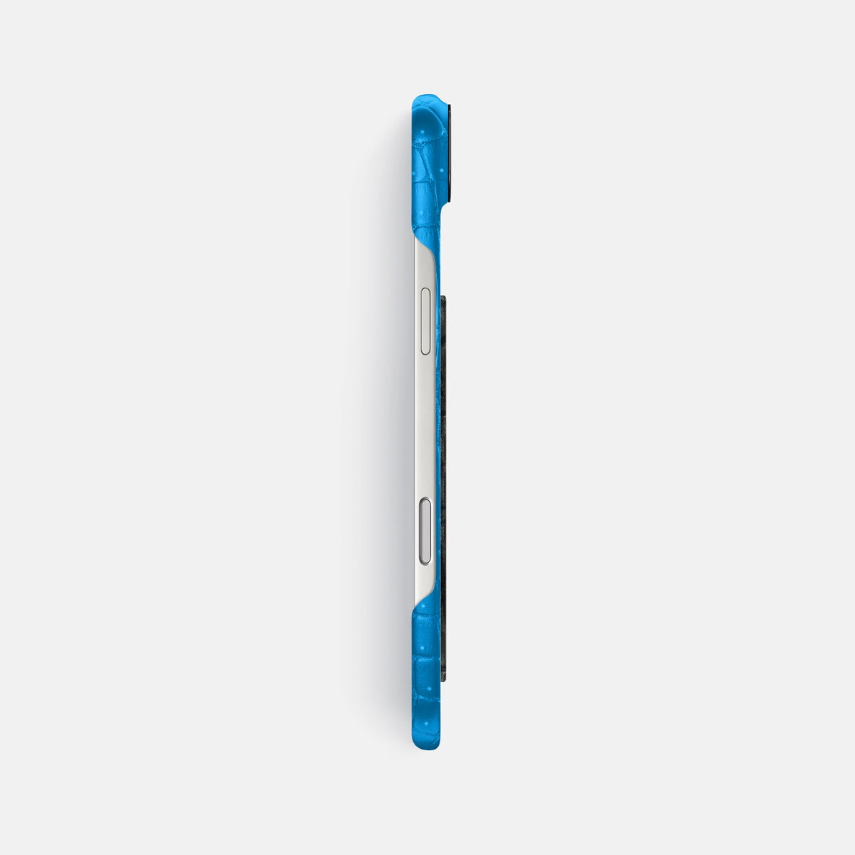 Classic Case With Carbon Dragon For iPhone 17 Air In Porosus Crocodile -3 | Blue-Lagoon-Black