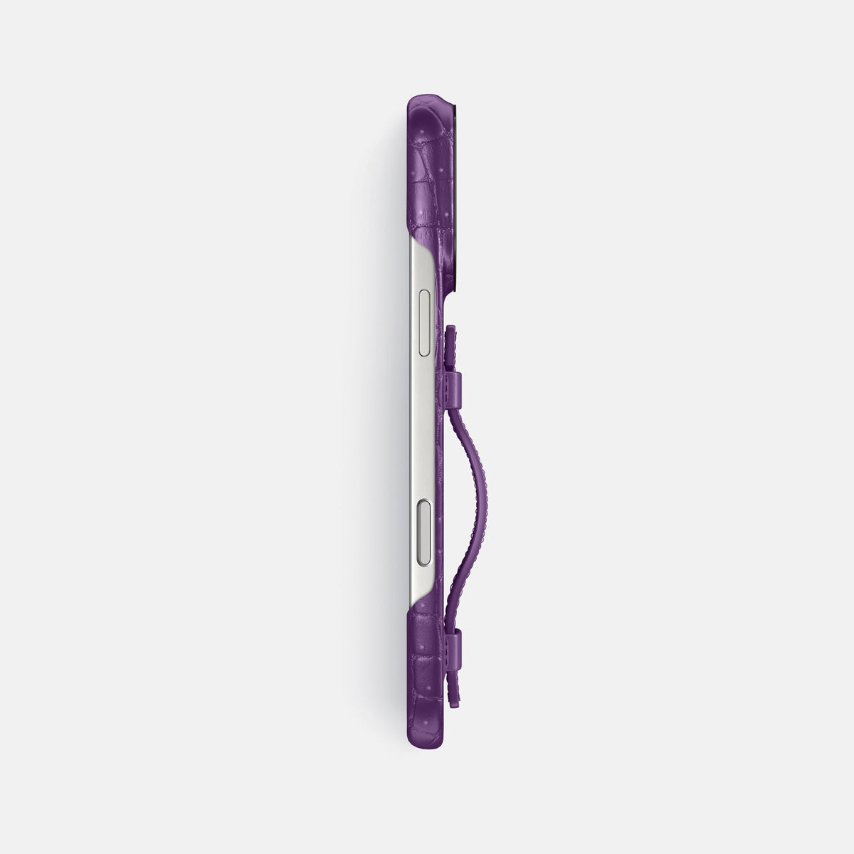 Handle Case For iPhone 18 Pro Max In Porosus Crocodile -3 | Purple-Black