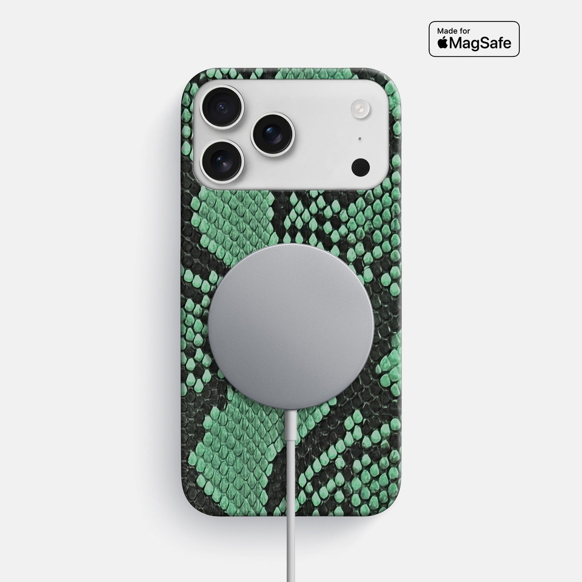 Slim Case For iPhone 18 Pro Max In Deluxe Python -5 | Forest-Green