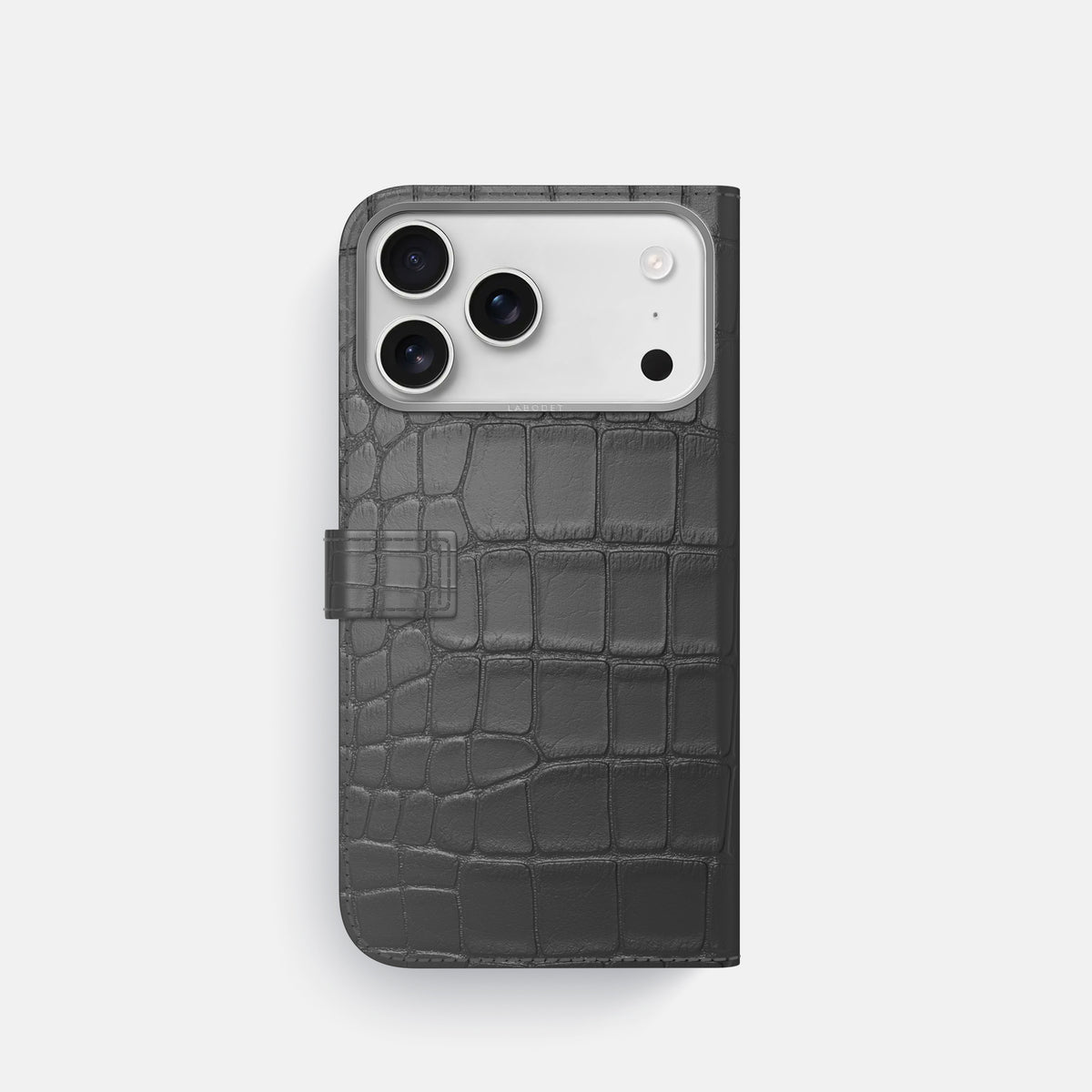 Folio Case with Clasp For iPhone 17 Pro In Alligator -3 | Grey-Steel