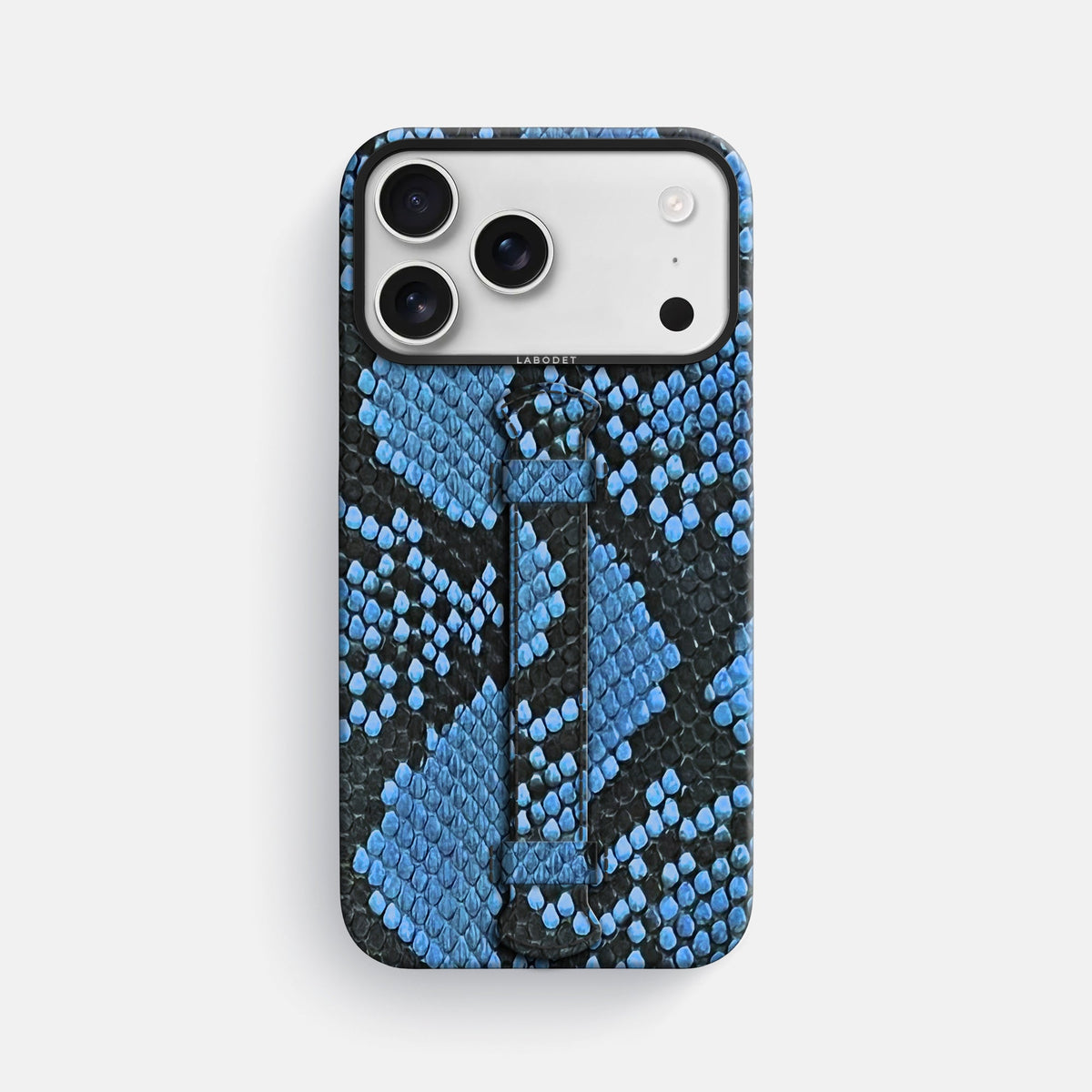 Center Handle For iPhone 18 Pro Max In Deluxe Python -1 | Blue-Jeans-Black