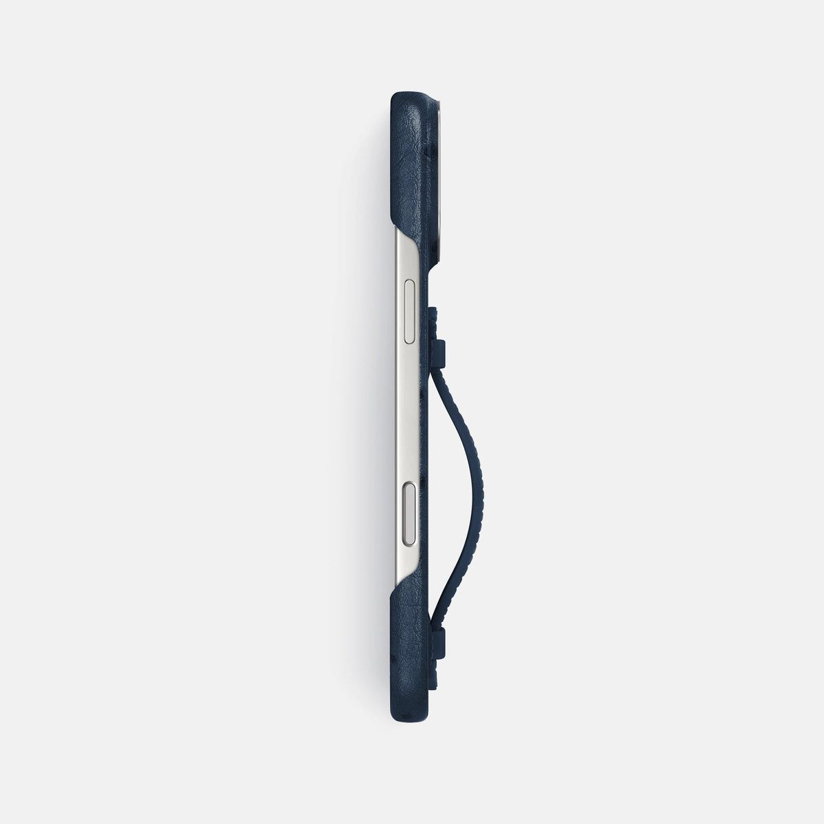 Center Handle For iPhone 18 Pro Max In Ostrich -2 | Navy-Blue-Steel