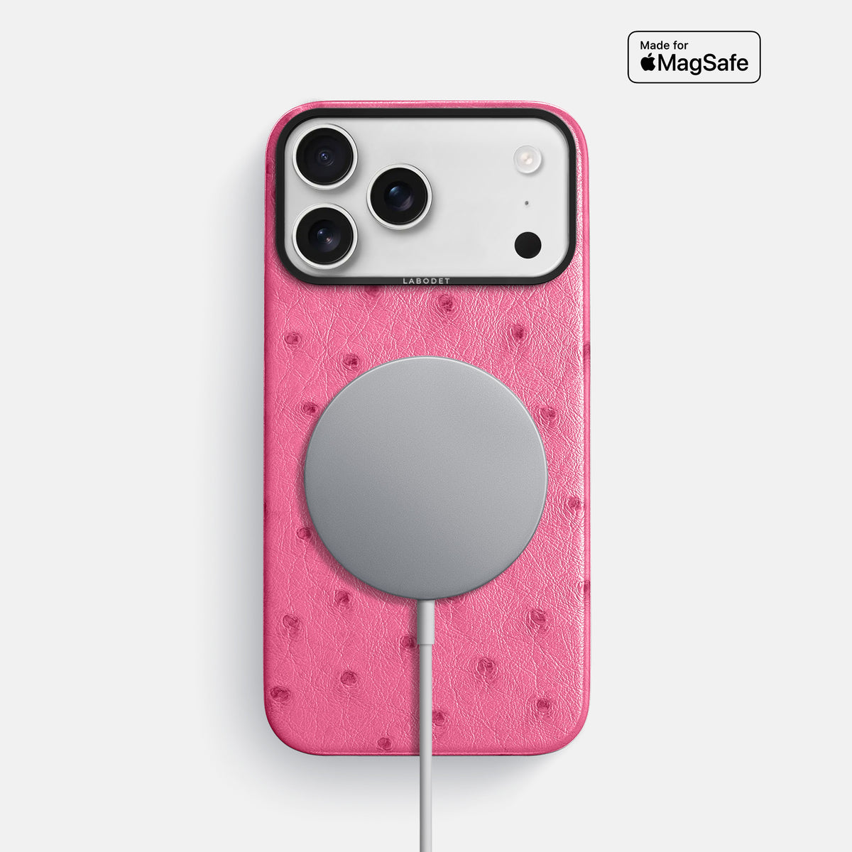 Classic Case For iPhone 17 Pro Max In Ostrich -5 | Pink-Black