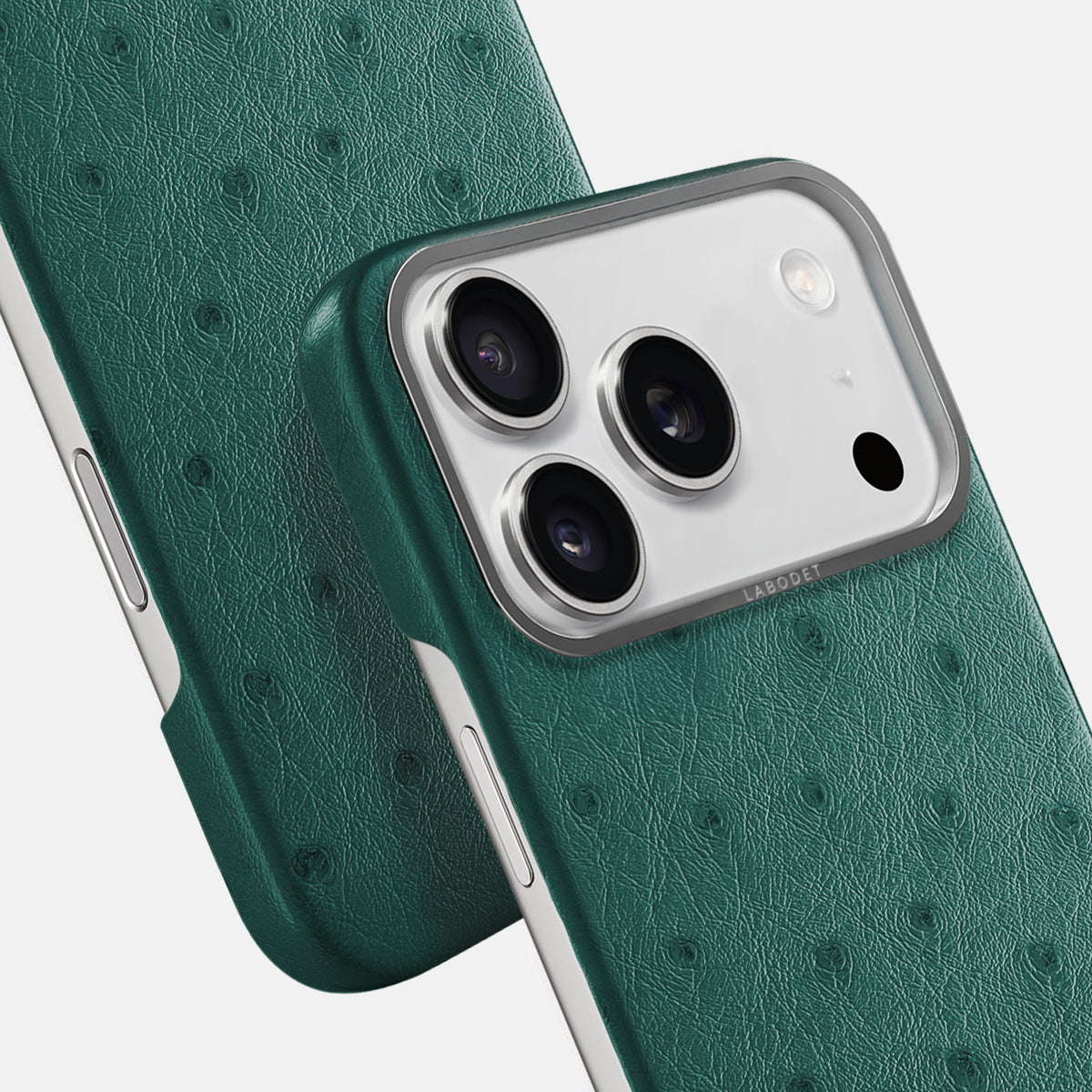 Classic Case For iPhone 17 Pro Max In Ostrich -6 | Forest-Green-Steel