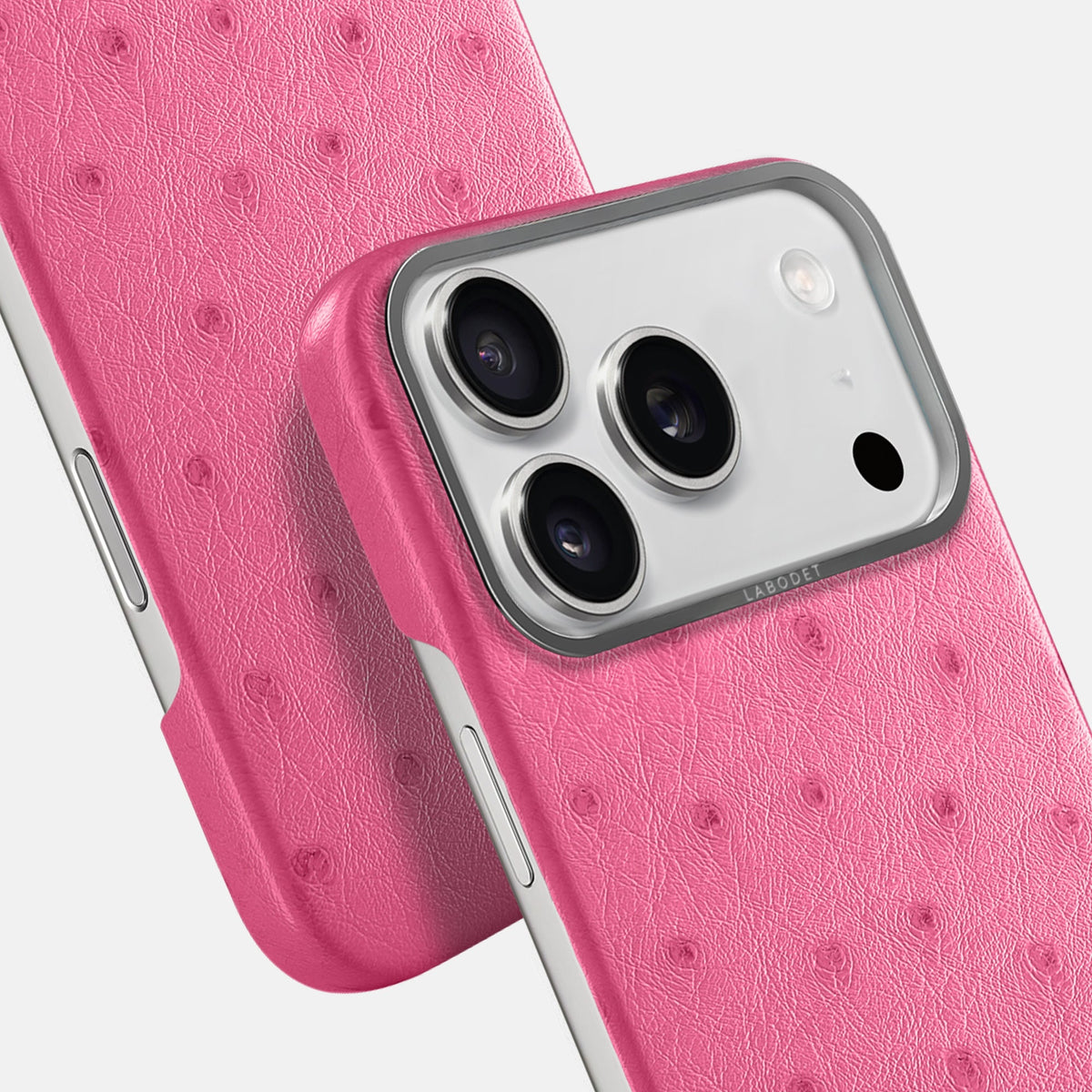 Classic Case For iPhone 18 Pro Max In Ostrich -6 | Pink-Steel