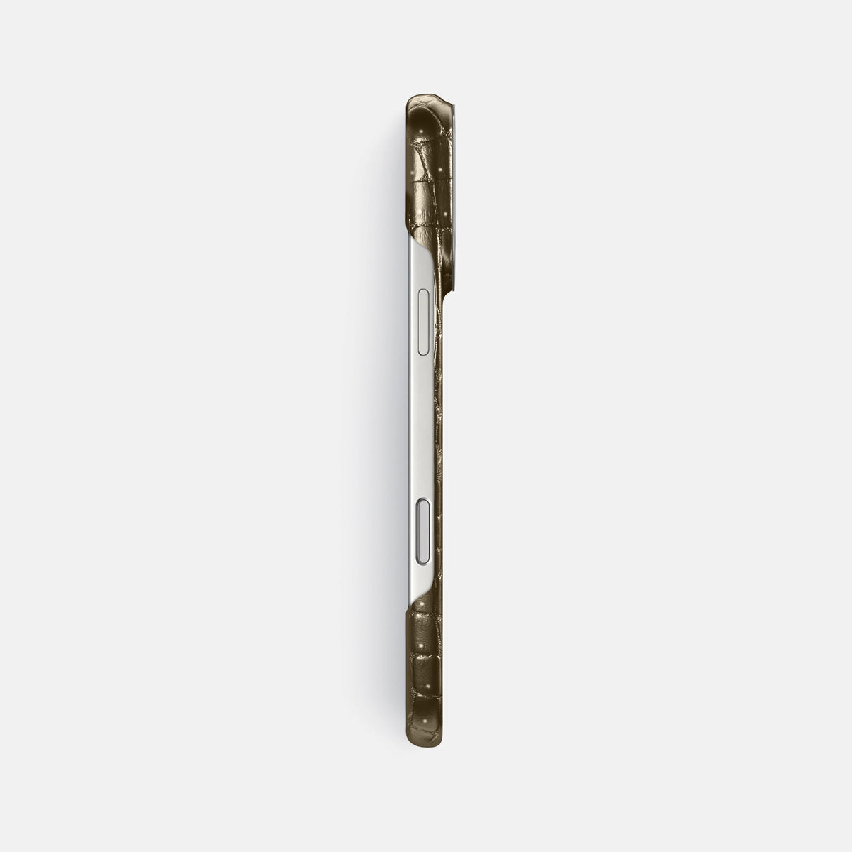 Classic Case For iPhone 18 Pro Max In Porosus Crocodile -3 | Bronze-Steel