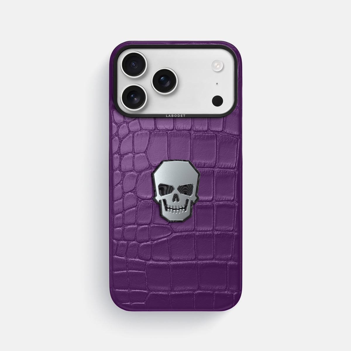 Classic Case With Titanium Skull For iPhone 17 Pro Max In Alligator -1 | Purple-Black
