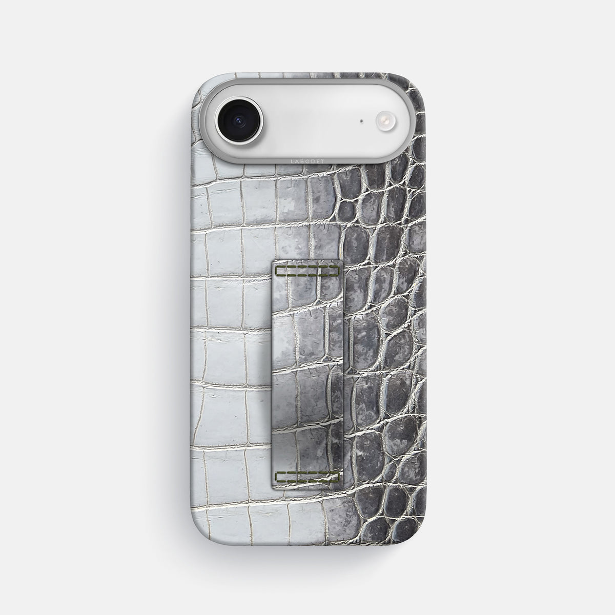 Finger Case For iPhone 17 Air In Himalayan Crocodile -1 | Silver-Steel