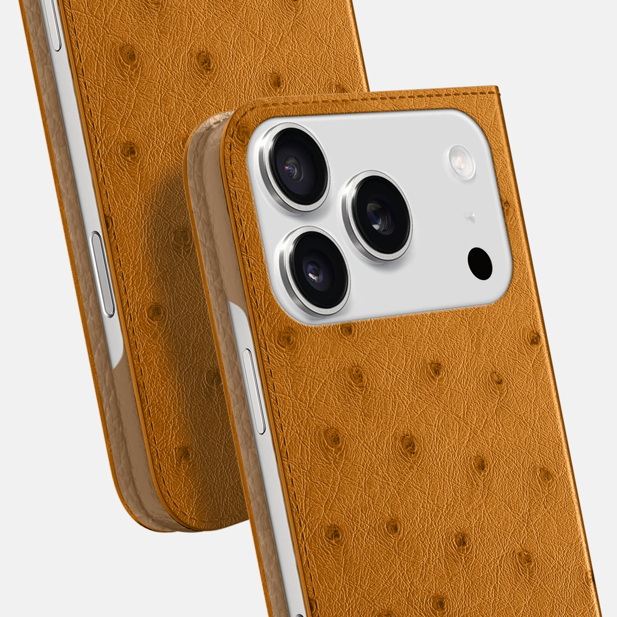Folio Slim Case For iPhone 18 Pro In Ostrich -5 | Chestnut