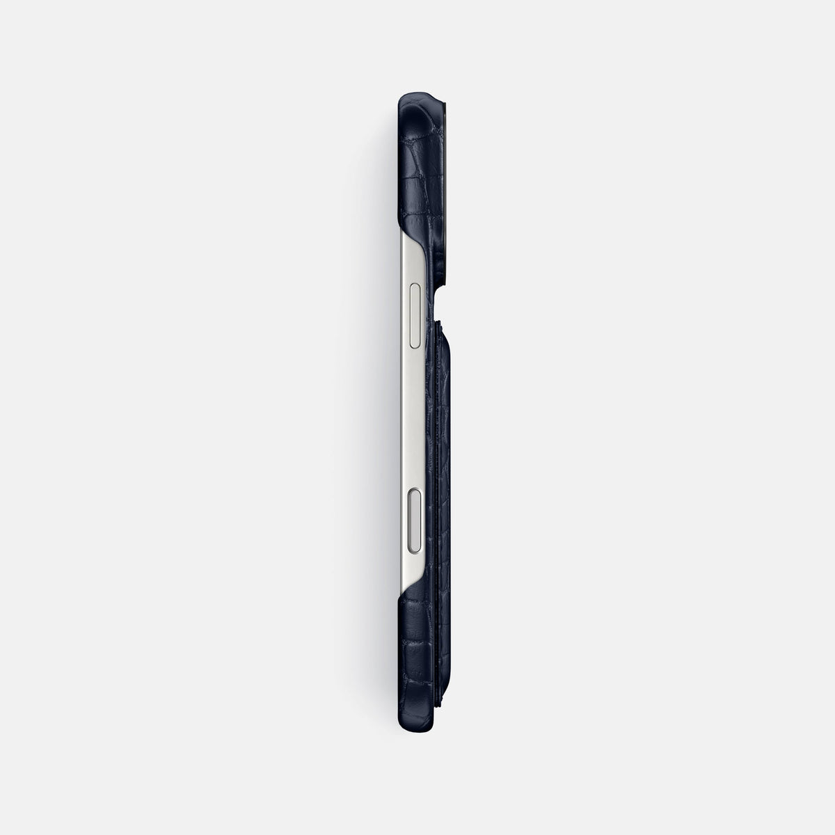 Double Card Case For iPhone 18 Pro Max In Alligator -3 | Navy-Blue-Black