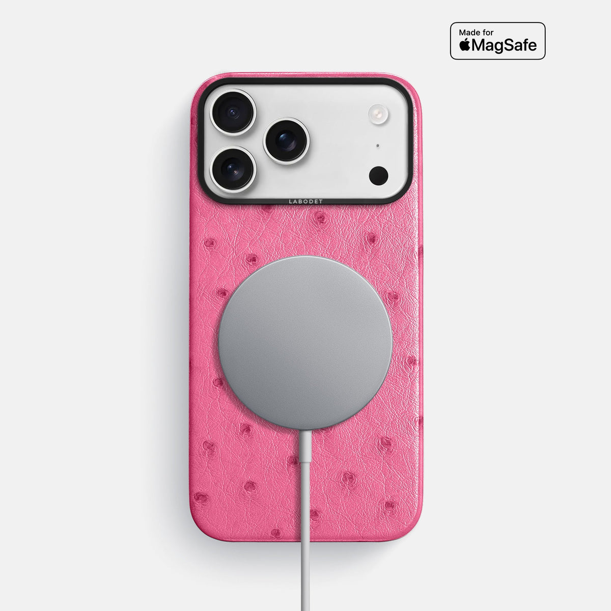 Classic Case For iPhone 18 Pro Max In Ostrich -5 | Pink-Black