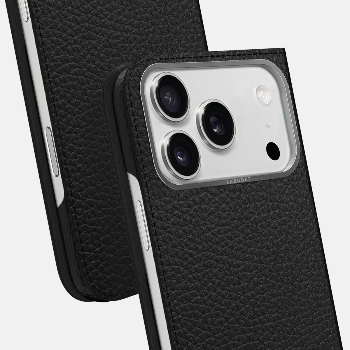 Folio Case For iPhone 17 Pro In Calf -5 | Black-Steel