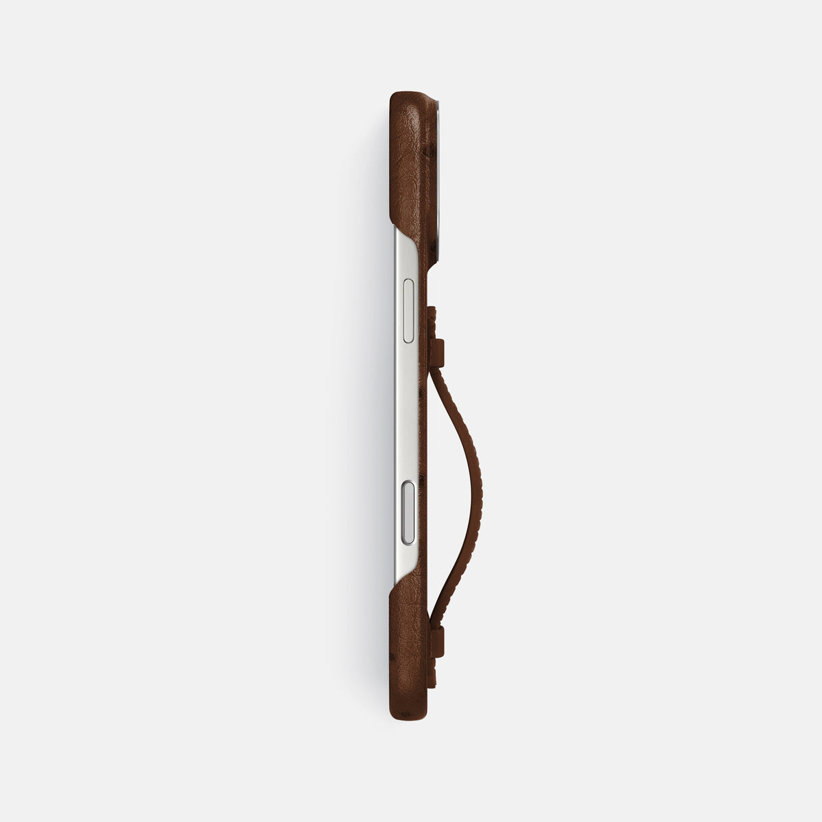 Center Handle For iPhone 17 Pro Max In Ostrich -2 | Chocolate-Steel
