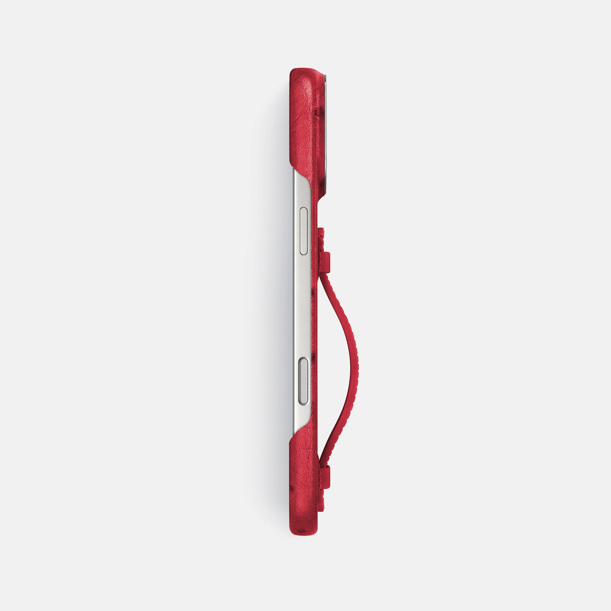 Center Handle For iPhone 18 Pro Max In Ostrich -2 | Red-Steel