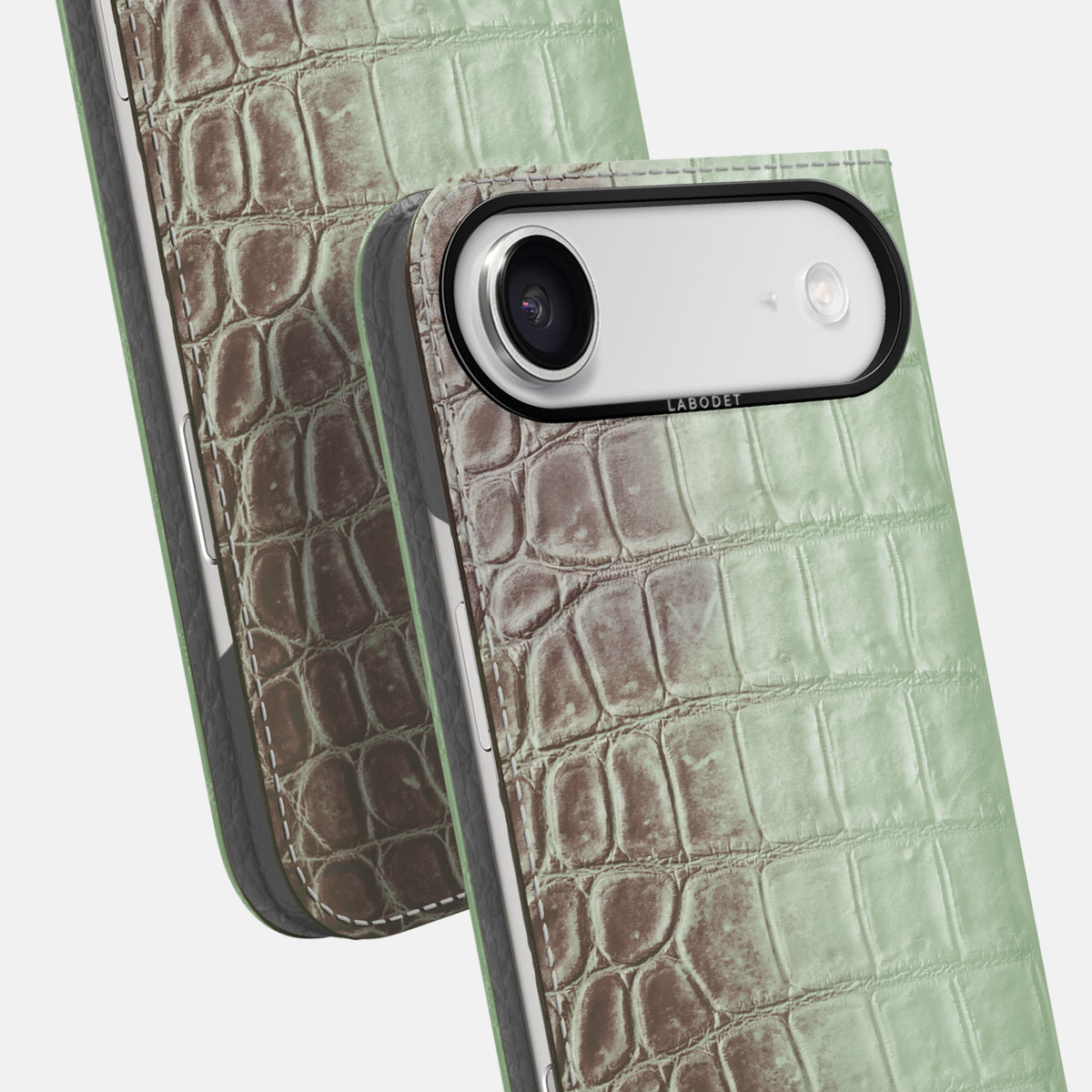 Folio Case For iPhone 17 Air In Himalayan Crocodile -5 | Pistachio-Black