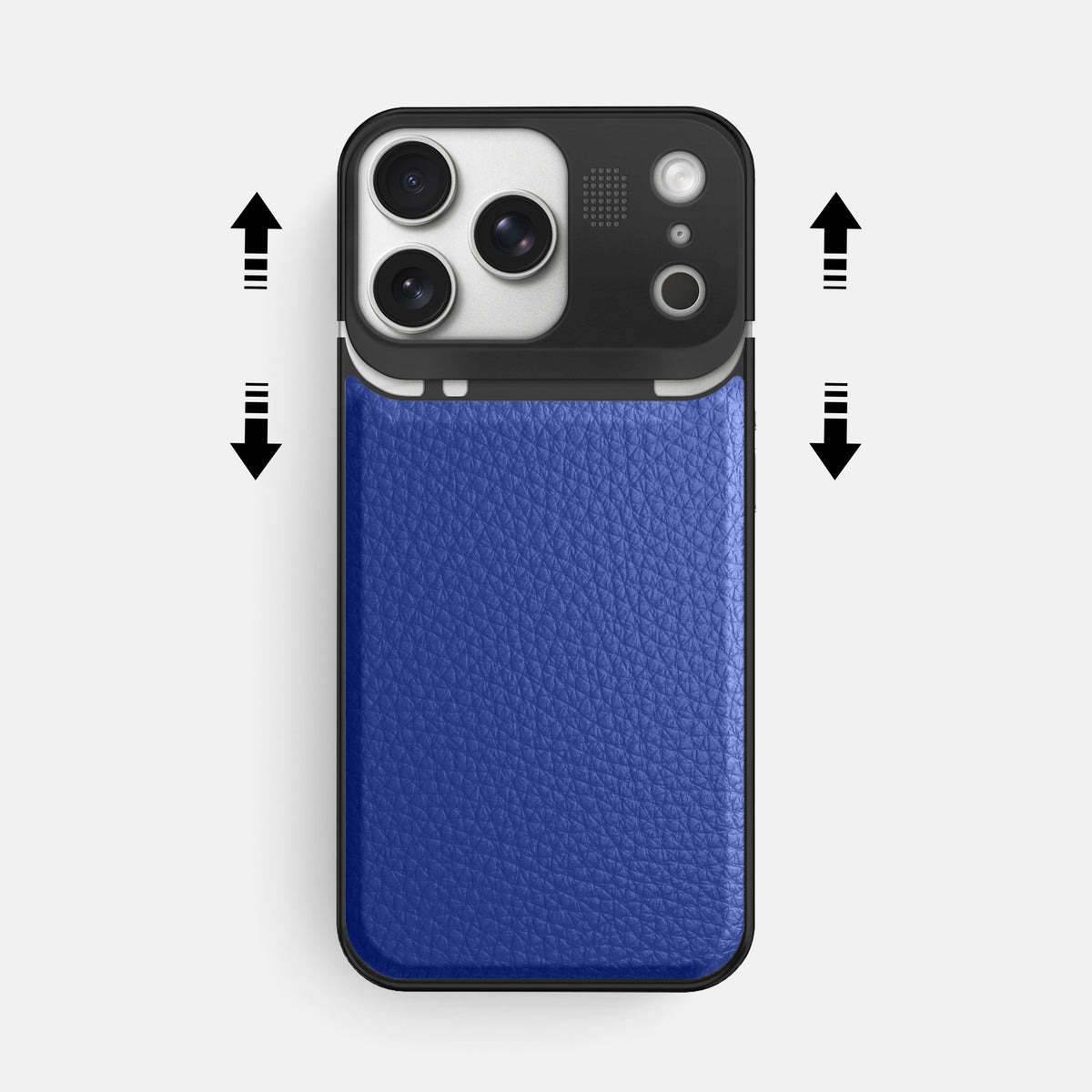 Metal Case For iPhone 17 Pro Max In Calf -2 | Royal-Blue-Black