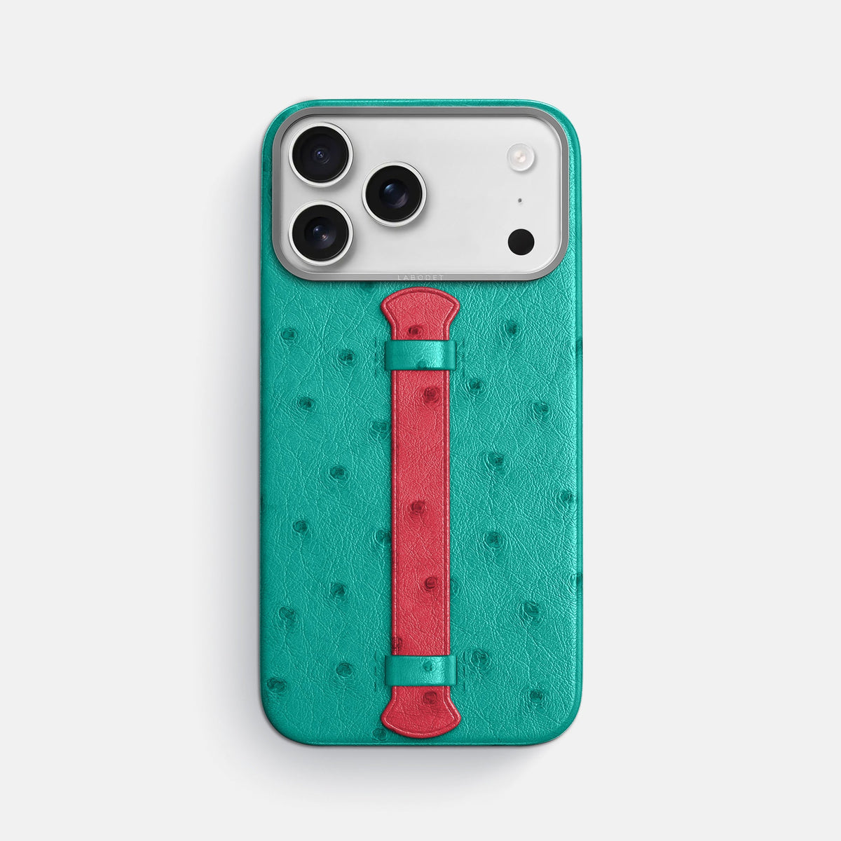 Center Handle Coloré For iPhone 18 Pro Max In Ostrich -1 | Turquoise-Steel