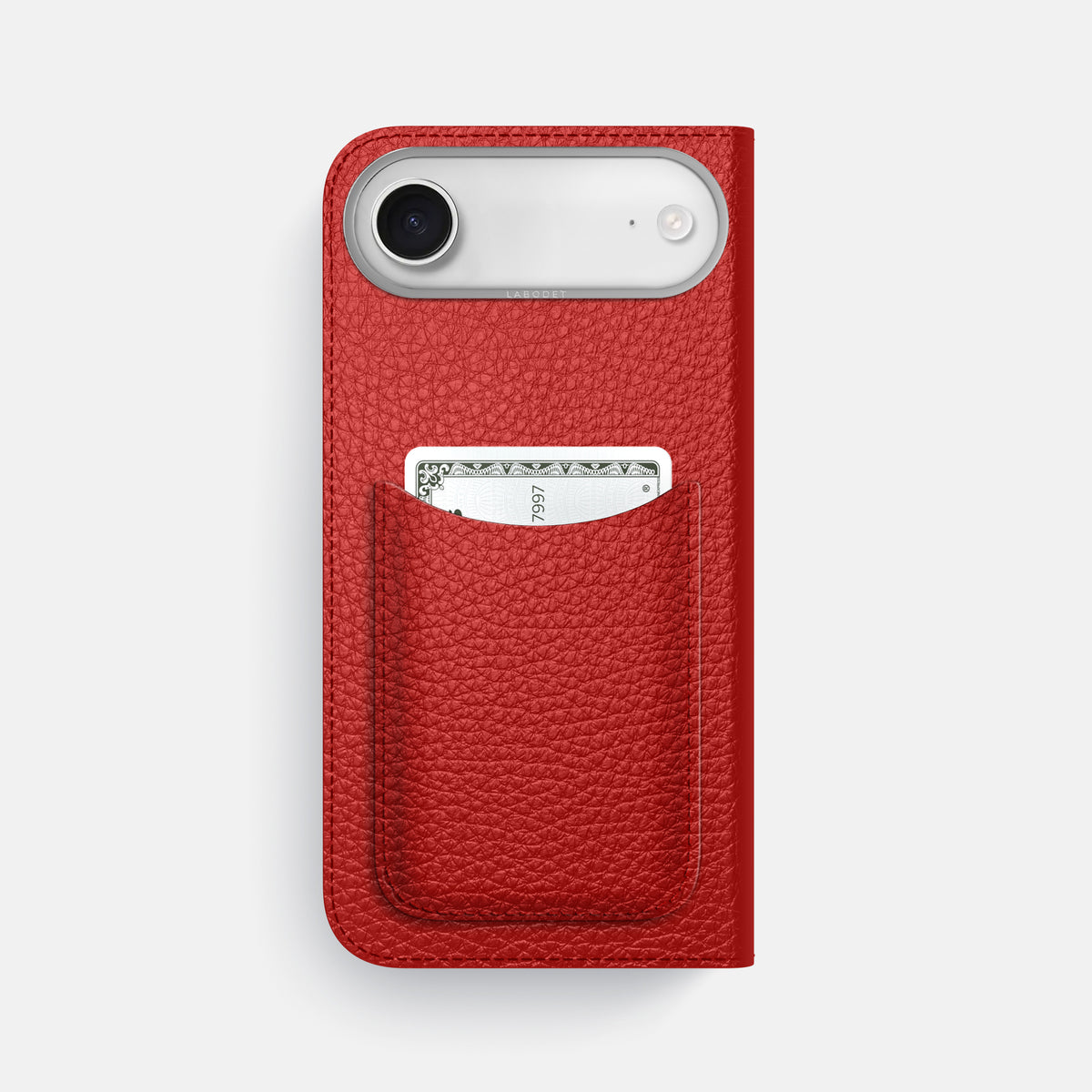 Folio Case with Card For iPhone 17 Air In Calf -3 | Red-Steel
