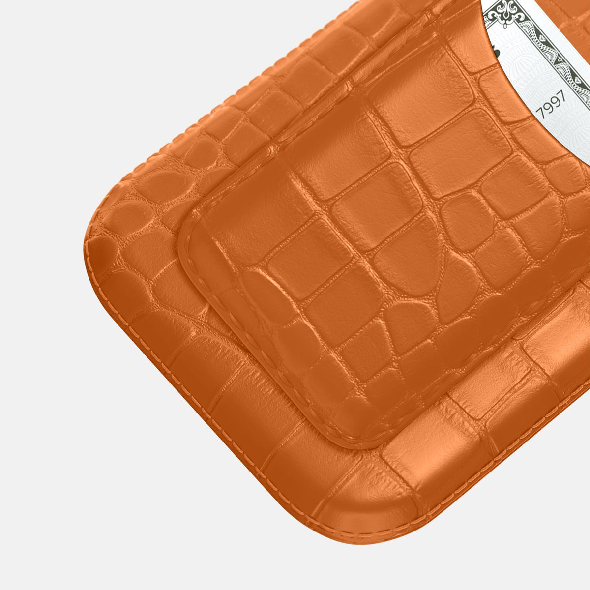 Pouch Card Case For iPhone 18 Pro In Alligator -3 | Orange