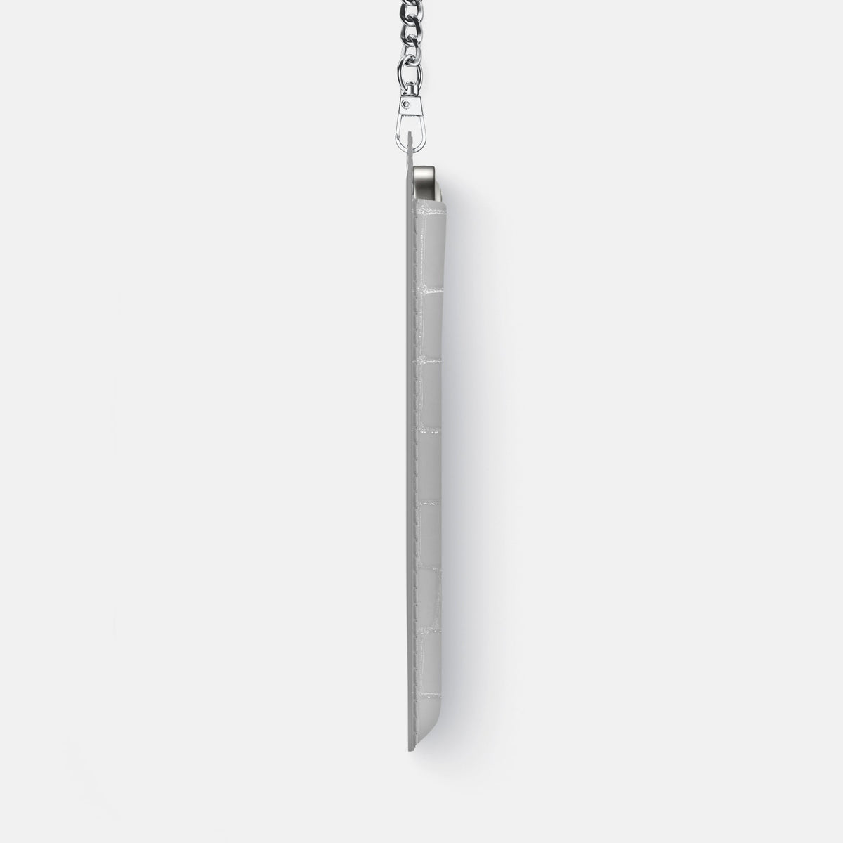 Crossbody Bag For iPhone 18 Pro Max In Shiny Alligator -4 | White-Steel
