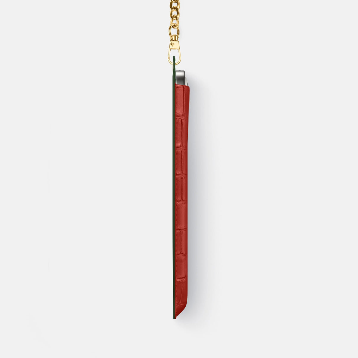 Crossbody Bag For iPhone 18 Pro In Alligator -4 | Red-Gold