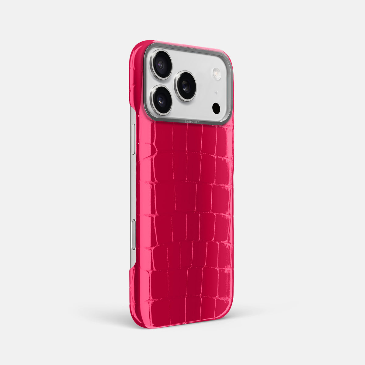 Classic Case For iPhone 17 Pro Max In Shiny Alligator -2 | Pink-Panther-Steel