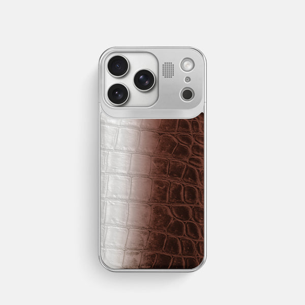 Metal Case For iPhone 17 Pro In Himalayan Crocodile