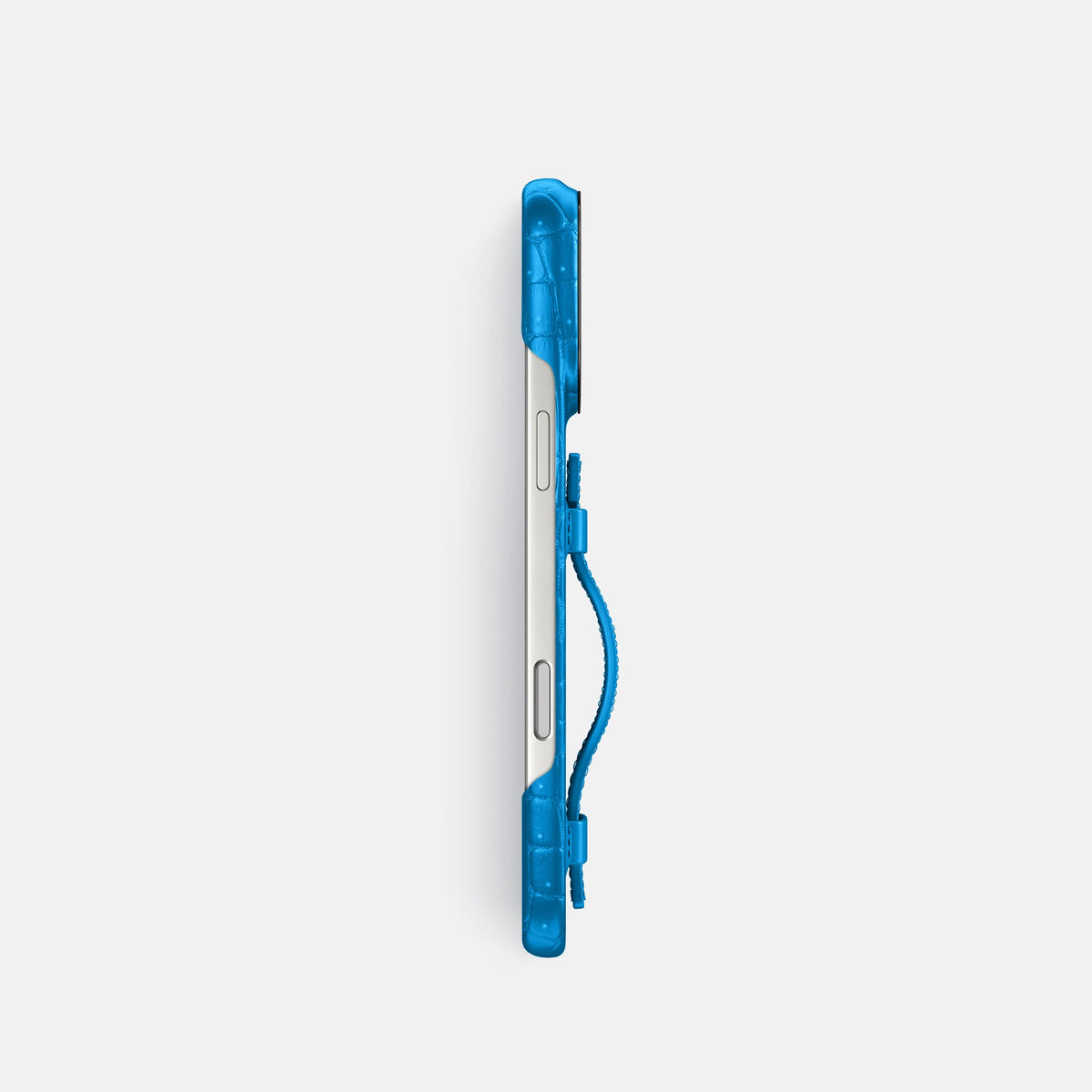 Handle Case For iPhone 18 Pro In Porosus Crocodile -3 | Blue-Lagoon-Black