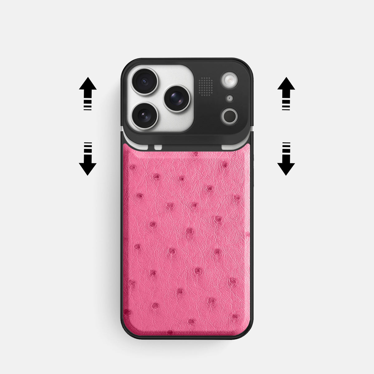 Metal Case For iPhone 17 Pro In Ostrich -2 | Pink-Black