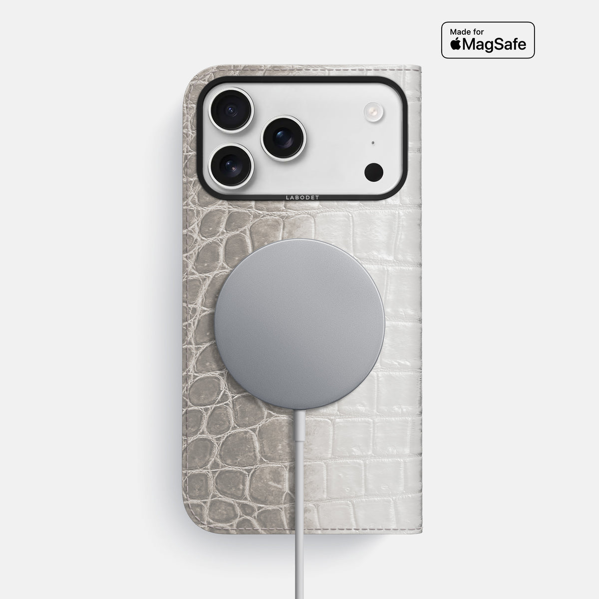 Folio Case For iPhone 17 Pro Max In Himalayan Crocodile -3 | Grey-Black