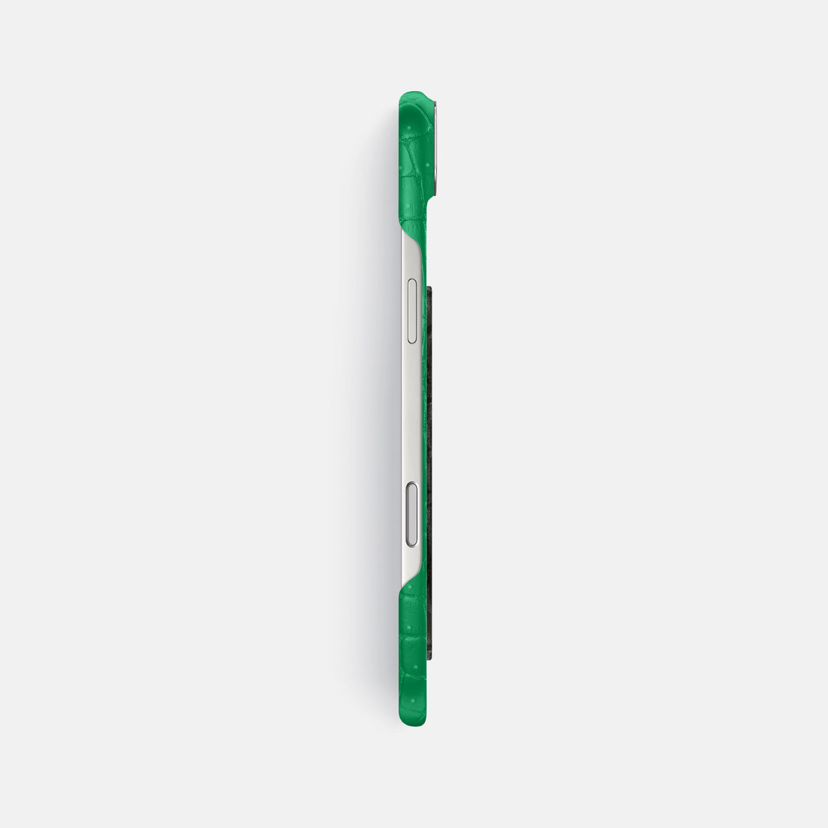 Classic Case With Carbon Dragon For iPhone 17 Air In Porosus Crocodile -3 | Cactus-Green-Steel