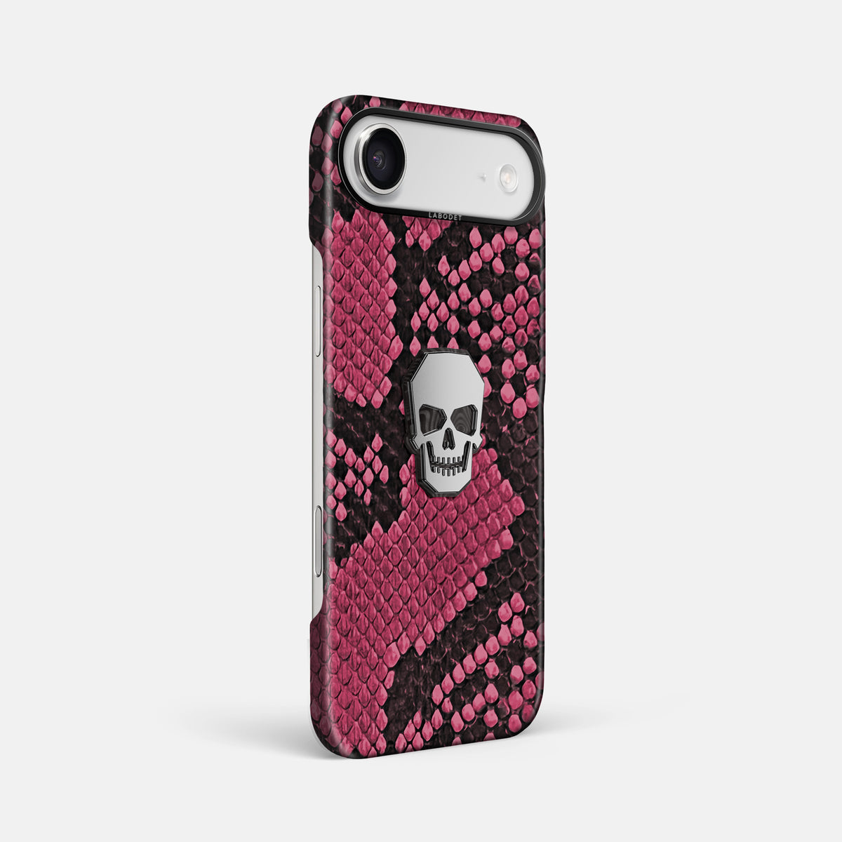 Classic Case With Titanium Skull For iPhone 17 Air In Deluxe Python -2 | Burgundy-Black