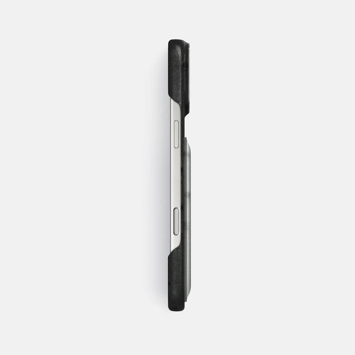 Double Card Case Coloré For iPhone 18 Pro Max In Ostrich -3 | Black-Steel
