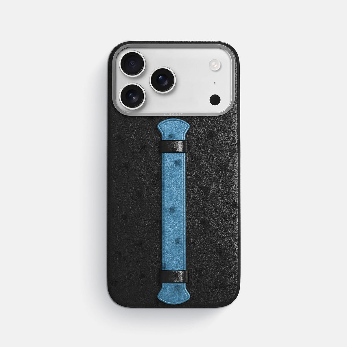 Center Handle Coloré For iPhone 18 Pro Max In Ostrich -1 | Black-Steel