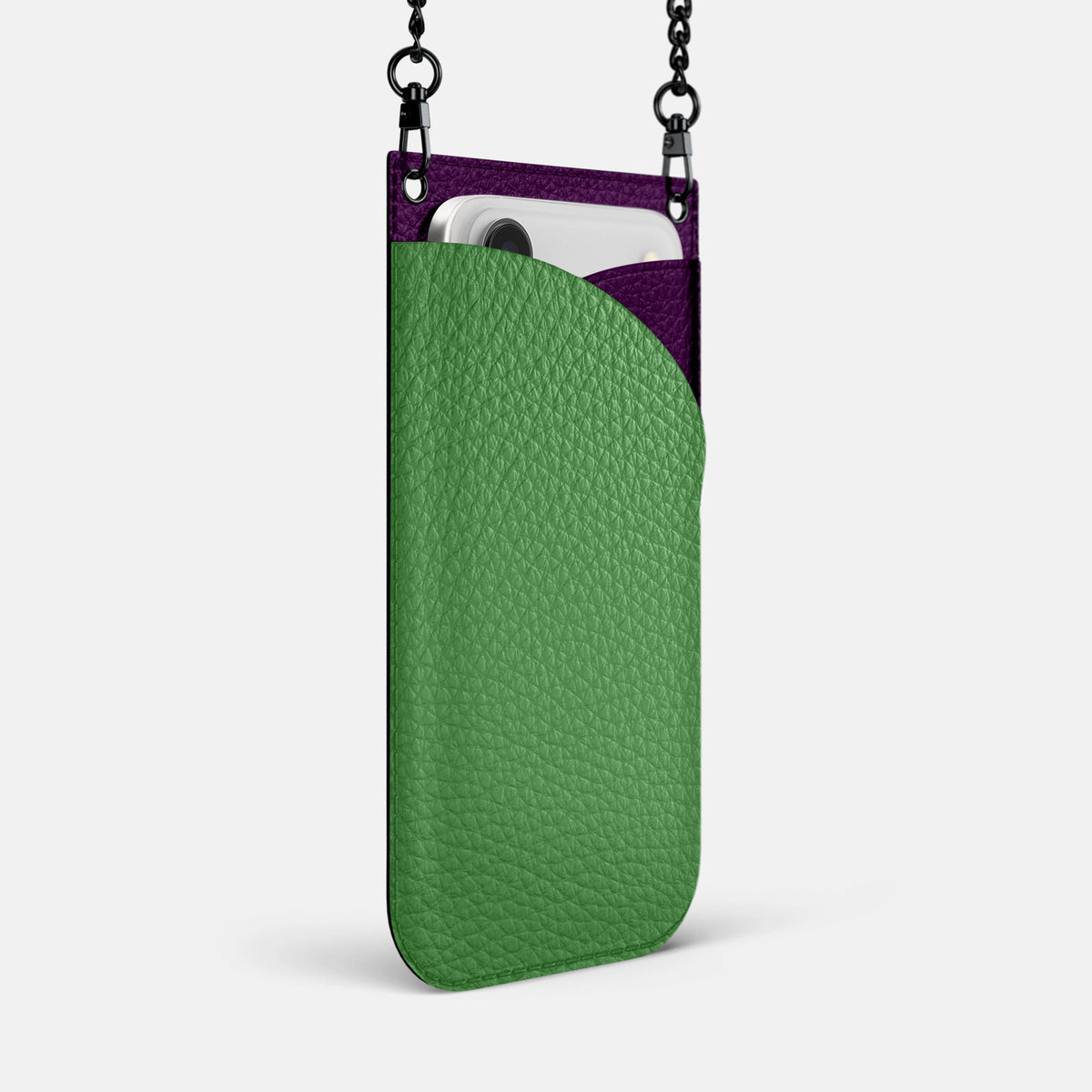 Crossbody Bag For iPhone 18 Pro Max In Calf -2 | Herb-Black