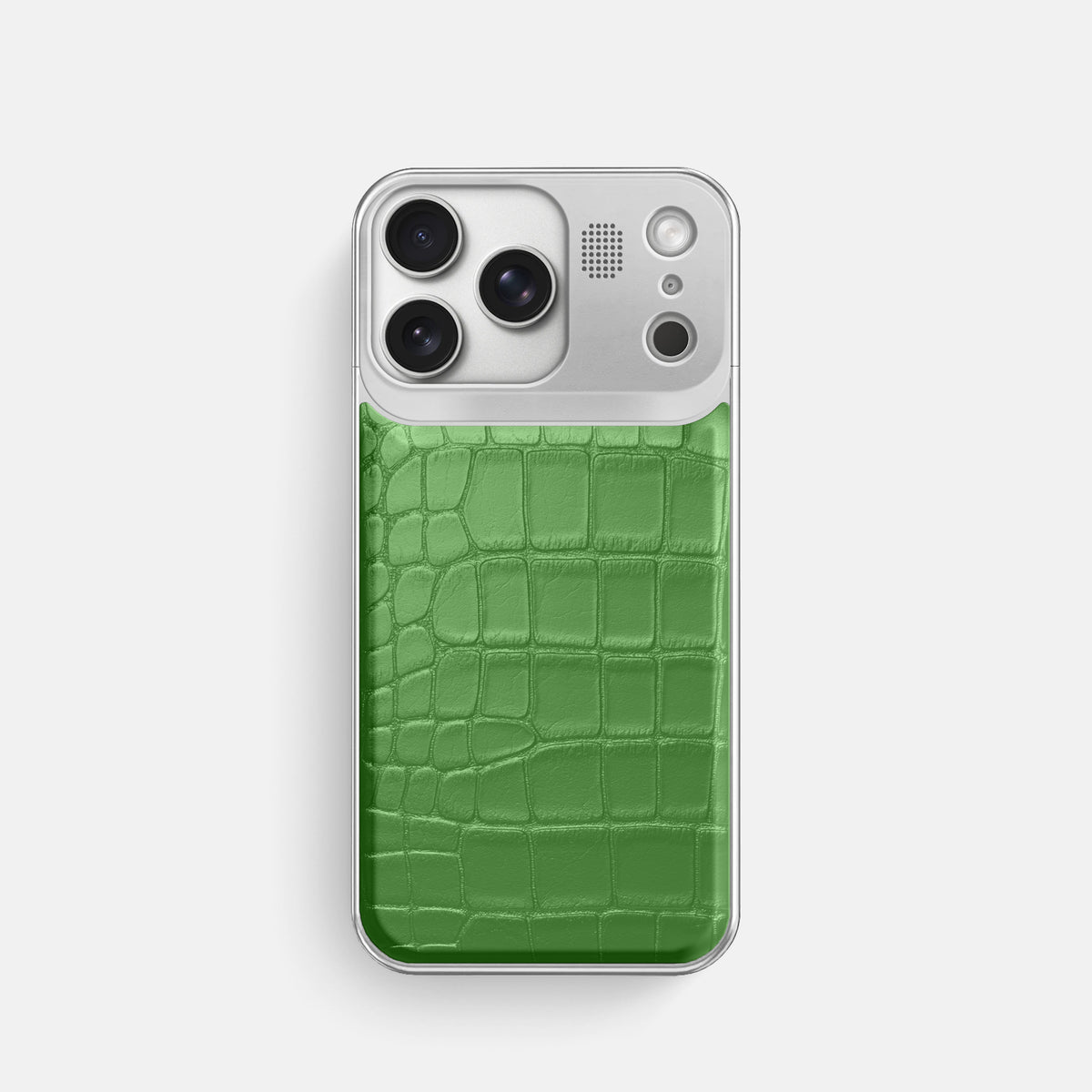 Metal Case For iPhone 17 Pro In Alligator -1 | Apple-Green-Steel