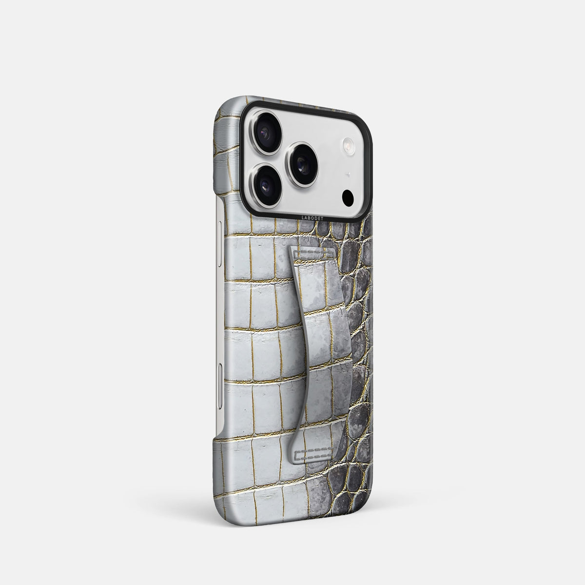Finger Case For iPhone 18 Pro In Himalayan Crocodile -2 | Gold-Black