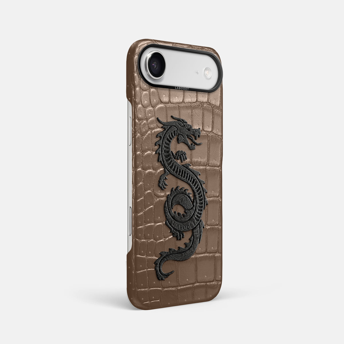 Classic Case With Carbon Dragon For iPhone 17 Air In Porosus Crocodile -2 | Fur-Brown-Black