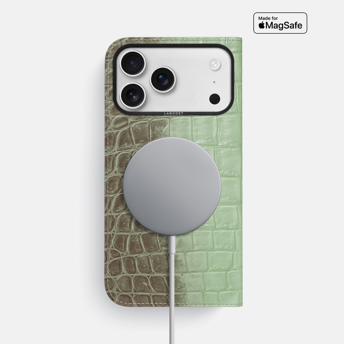 Folio Case For iPhone 17 Pro Max In Himalayan Crocodile -3 | Pistachio-Black