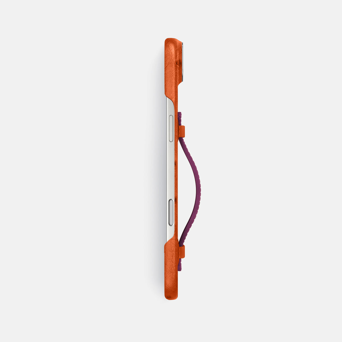 Center Handle Coloré For iPhone 17 Air In Ostrich -2 | Orange-Steel