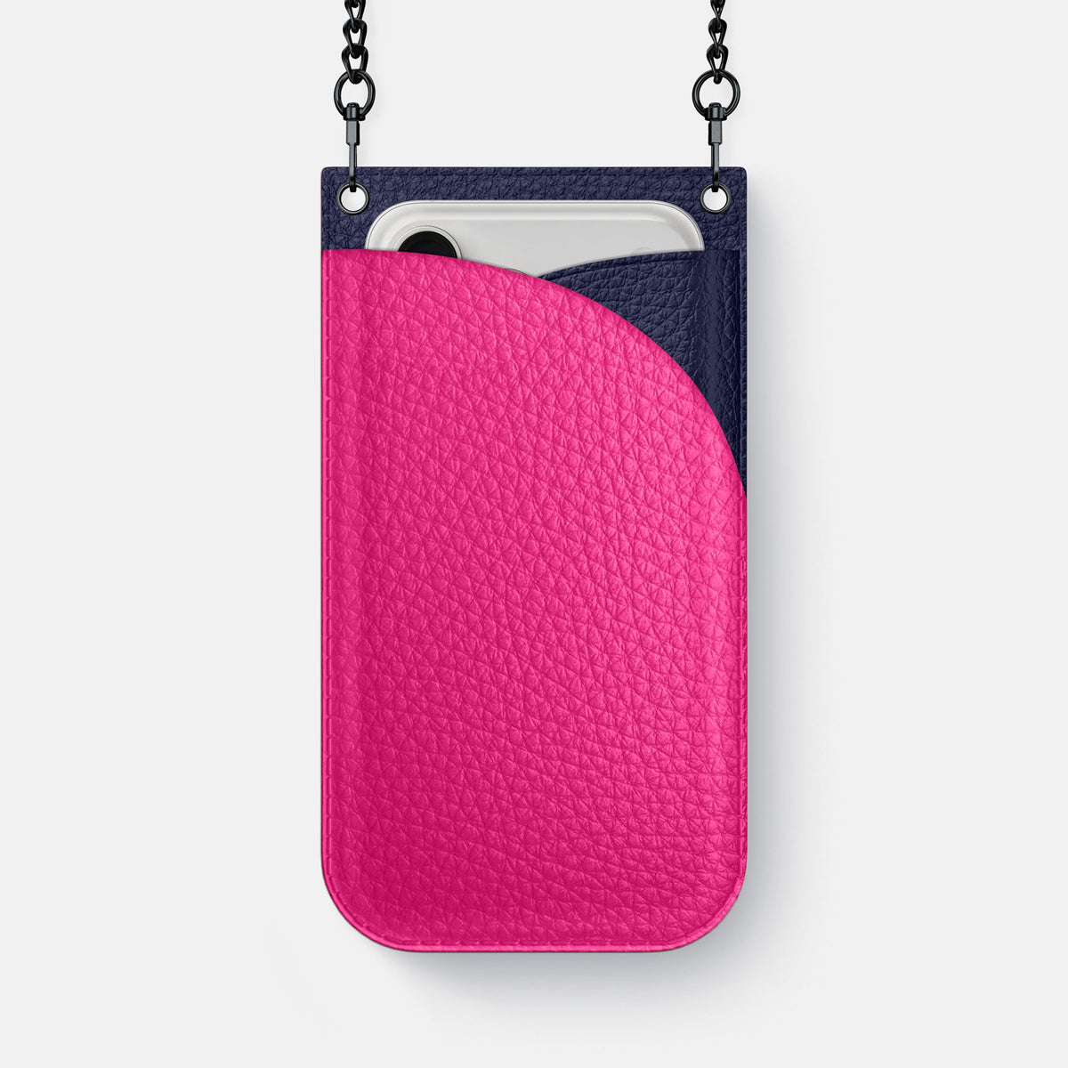 Crossbody Bag For iPhone 18 Pro Max In Calf -1 | Magenta-Black