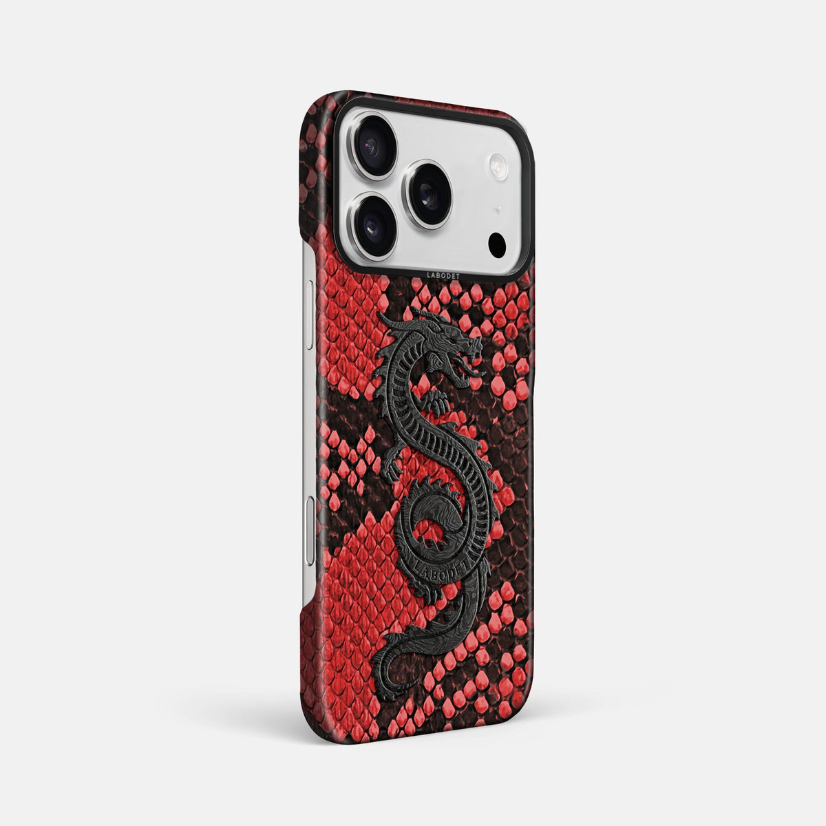 Classic Case With Carbon Dragon For iPhone 18 Pro Max In Deluxe Python -2 | Red-Black