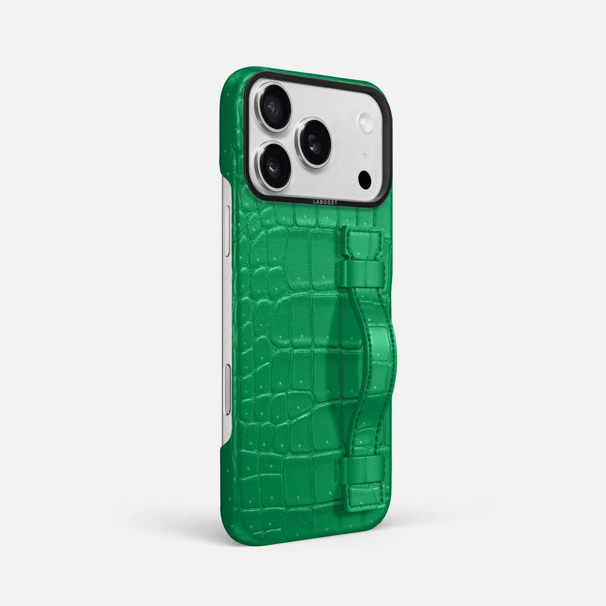 Handle Case For iPhone 18 Pro Max In Porosus Crocodile -2 | Cactus-Green-Black