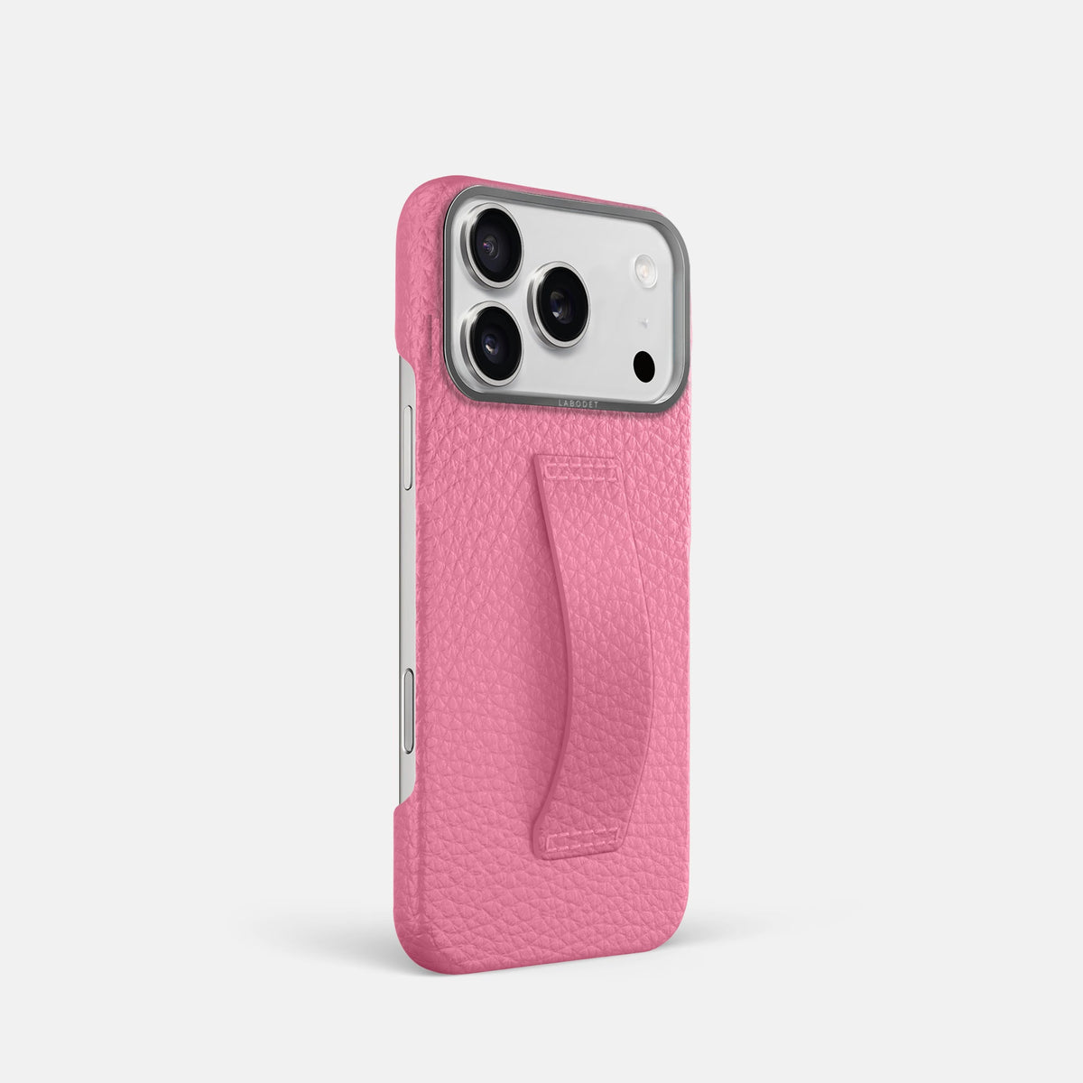 Finger Case For iPhone 18 Pro In Calf -2 | Pink-Steel