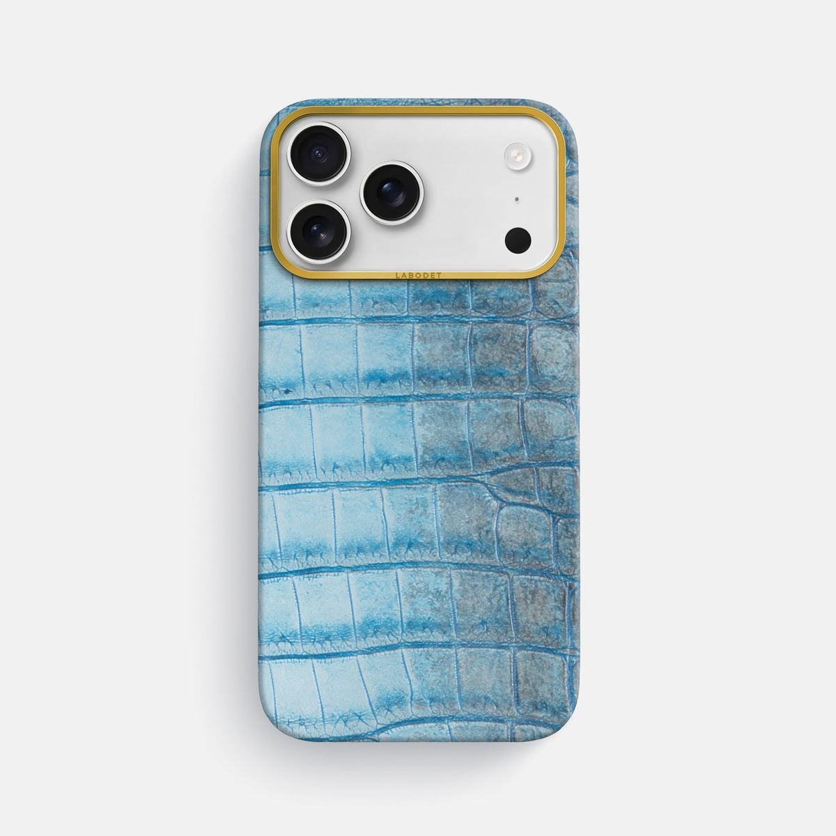 Classic Case For iPhone 18 Pro Max In Himalayan Crocodile -1 | Ice-Blue-Gold